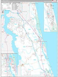 St Johns County Wall Map Premium Style 2026